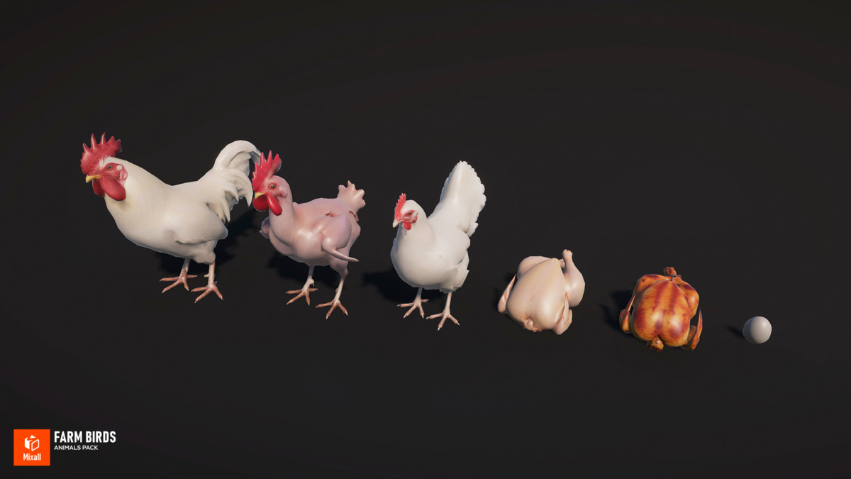 Farm birds - animals pack