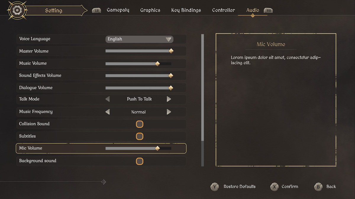 Fantasy RPG GUI
