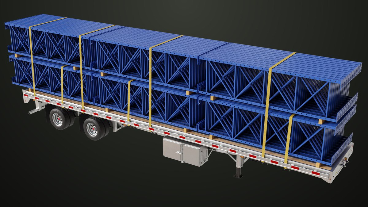 Heavy Truck 04 Flatbed Load Trailer URP HDRP Textures