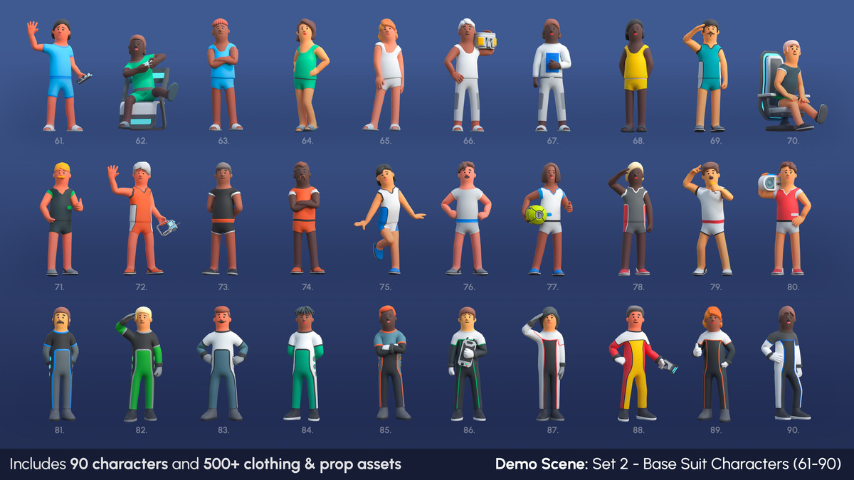 Astronaut Characters - Low Poly 3D Models Pack
