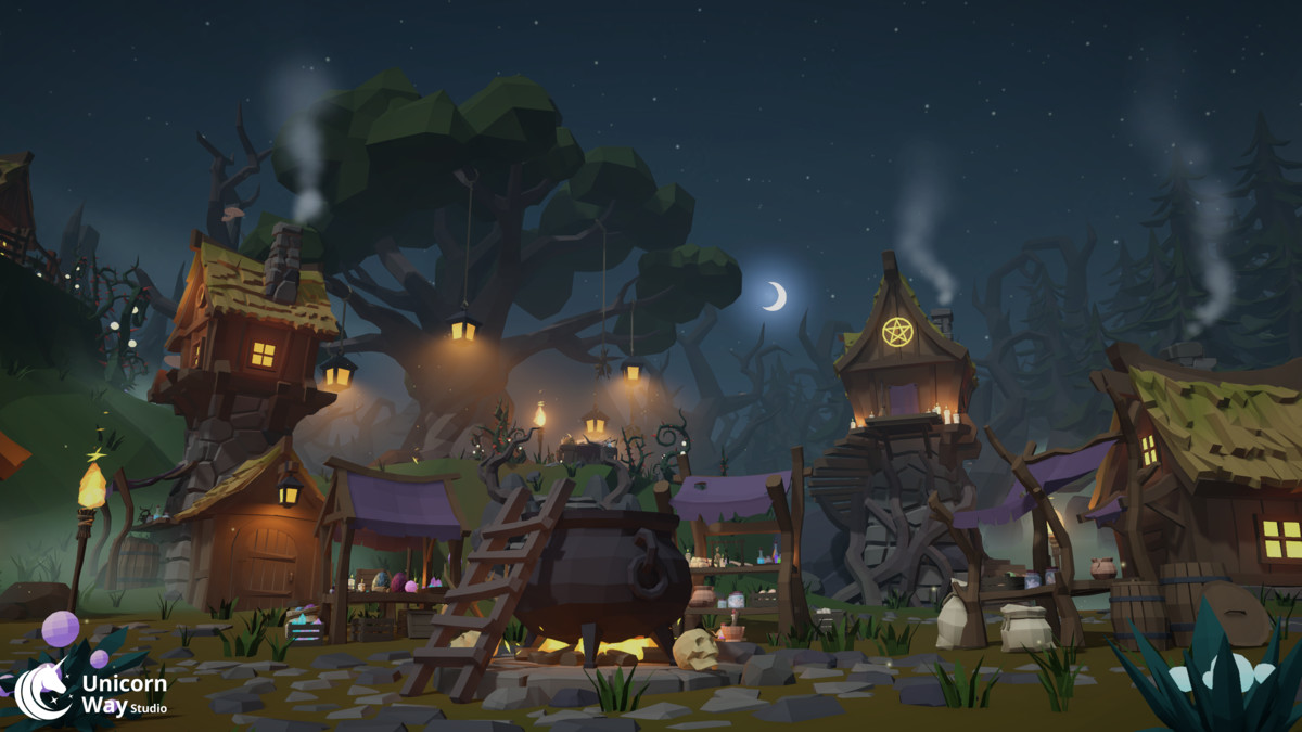 Fantasy Witch Village - Low Poly Stylized Pack