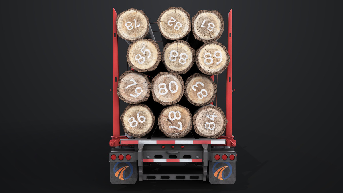 Truck 07 Log Trailer Grey Version URP HDRP Textures