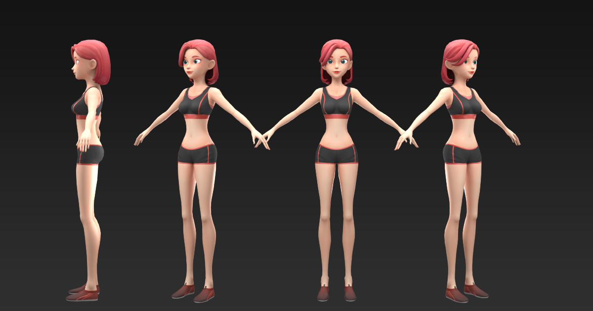 A sporty girl (tall and slender figure)