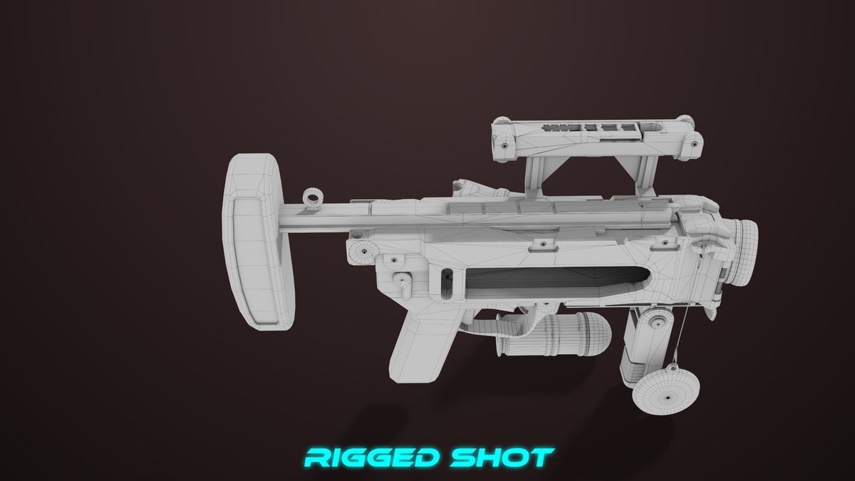 6 Grenade Launcher Black URP HDRP Textures