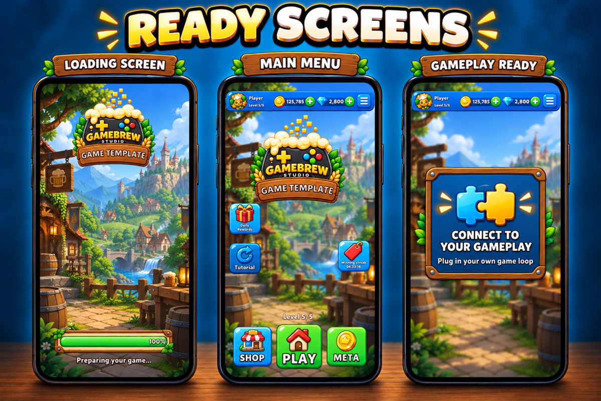 GameBrew Casual UI Kit - Animated Mobile UI & Effects