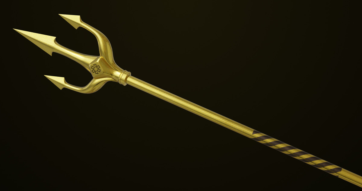 Medieval Trident 03 Gold URP HDRP Textures