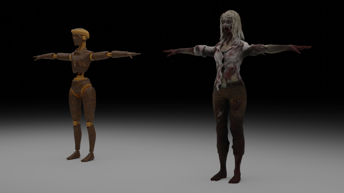 Robot & Zombie Character Pack – Stylized Sci-Fi Undead & Machines