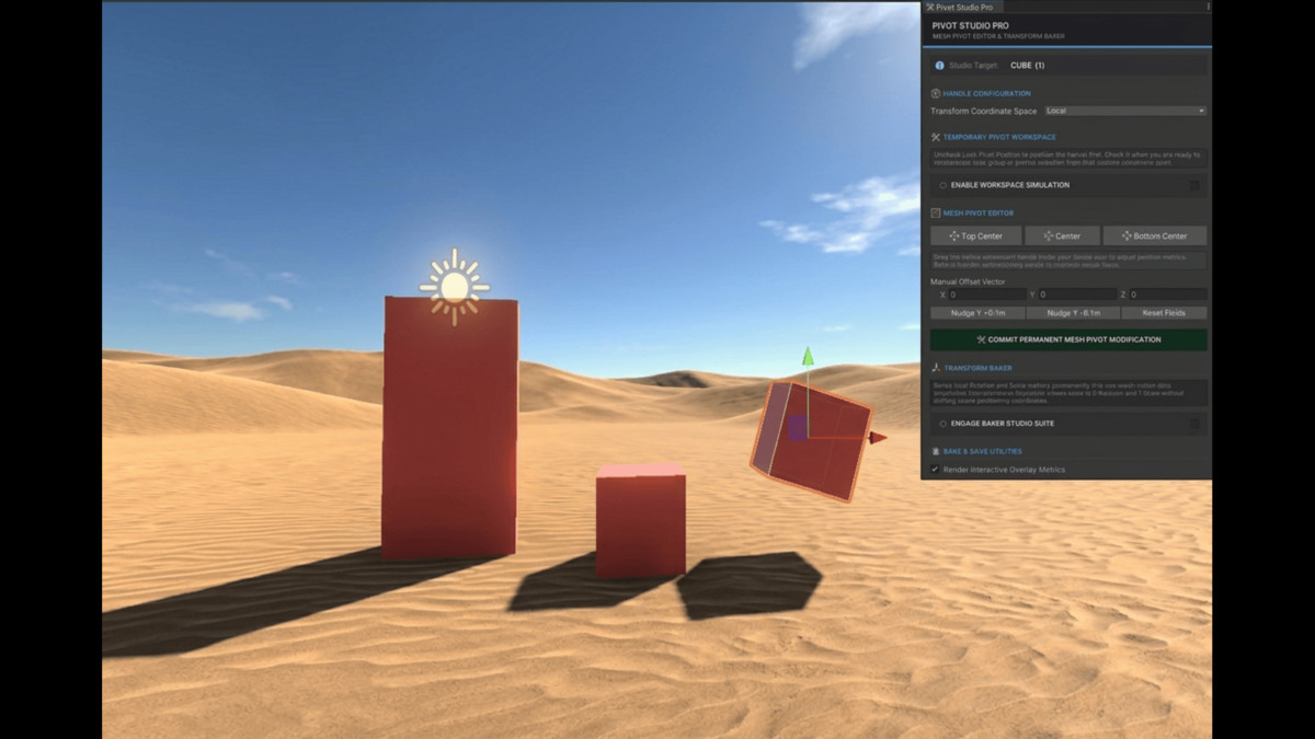 Pivot Studio Pro: Mesh Pivot Editor & Transform Baker