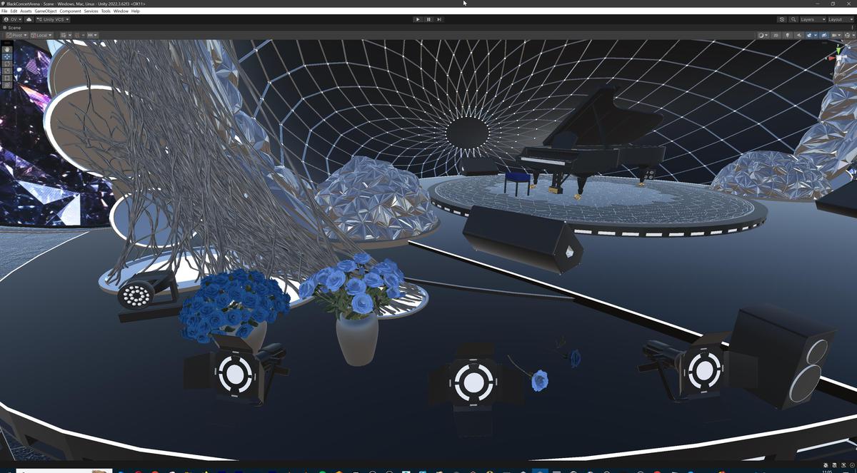 Black Diamond Concert Arena Stage Venue - Modular 3d Scene with Props