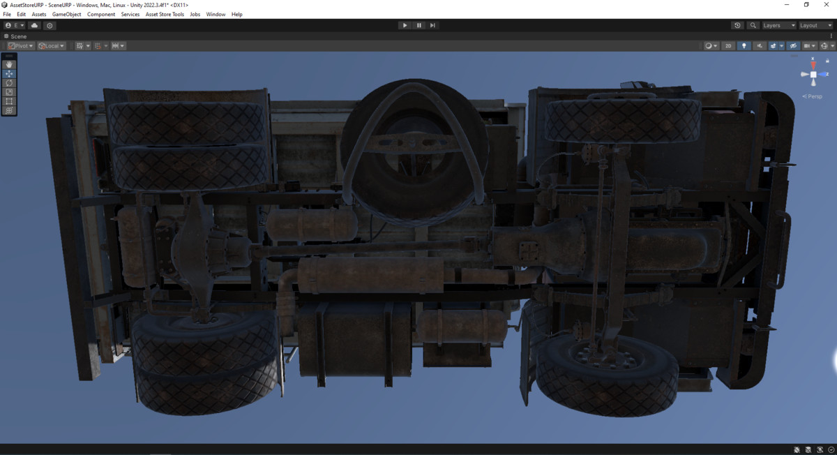 Rigged Construction Truck Vehicle