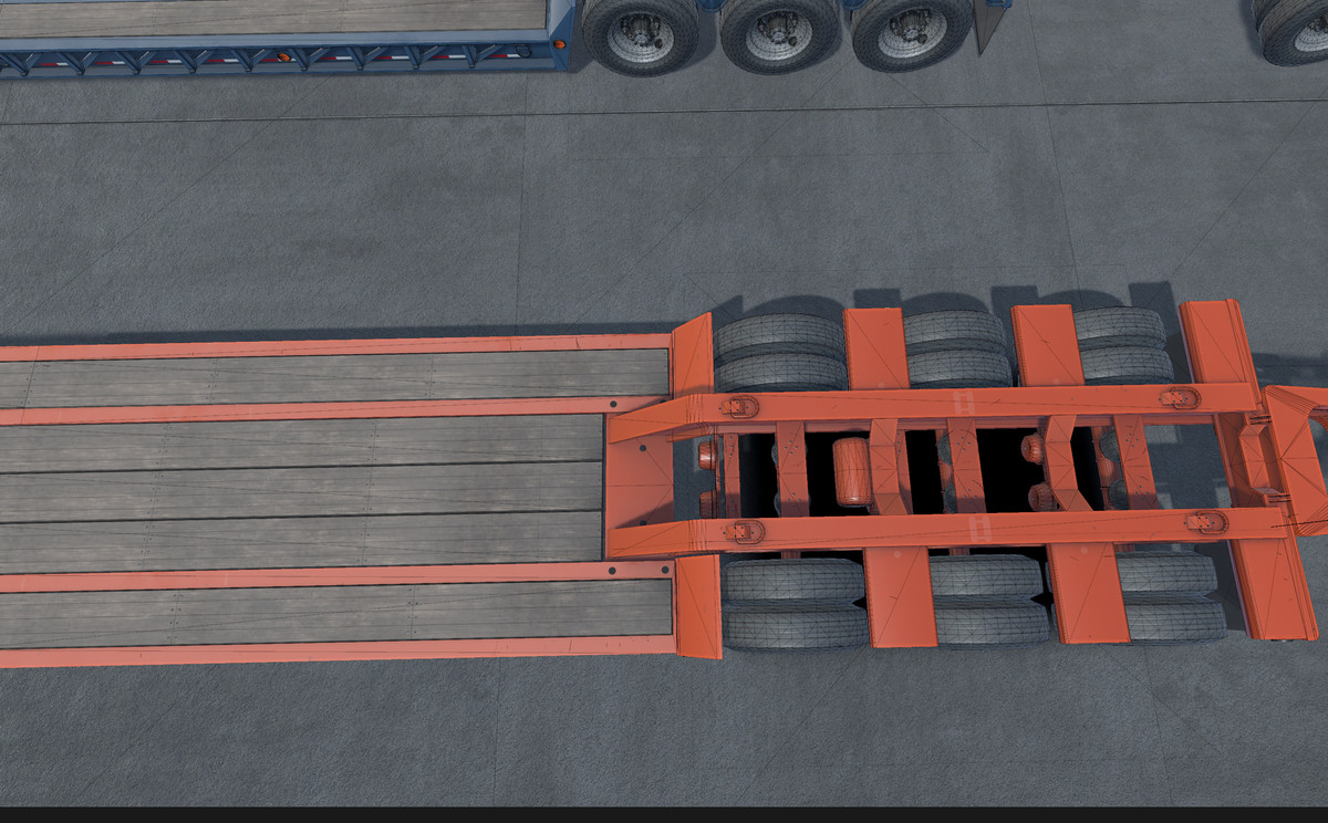 80s Cabover Truck with lowboy trailer