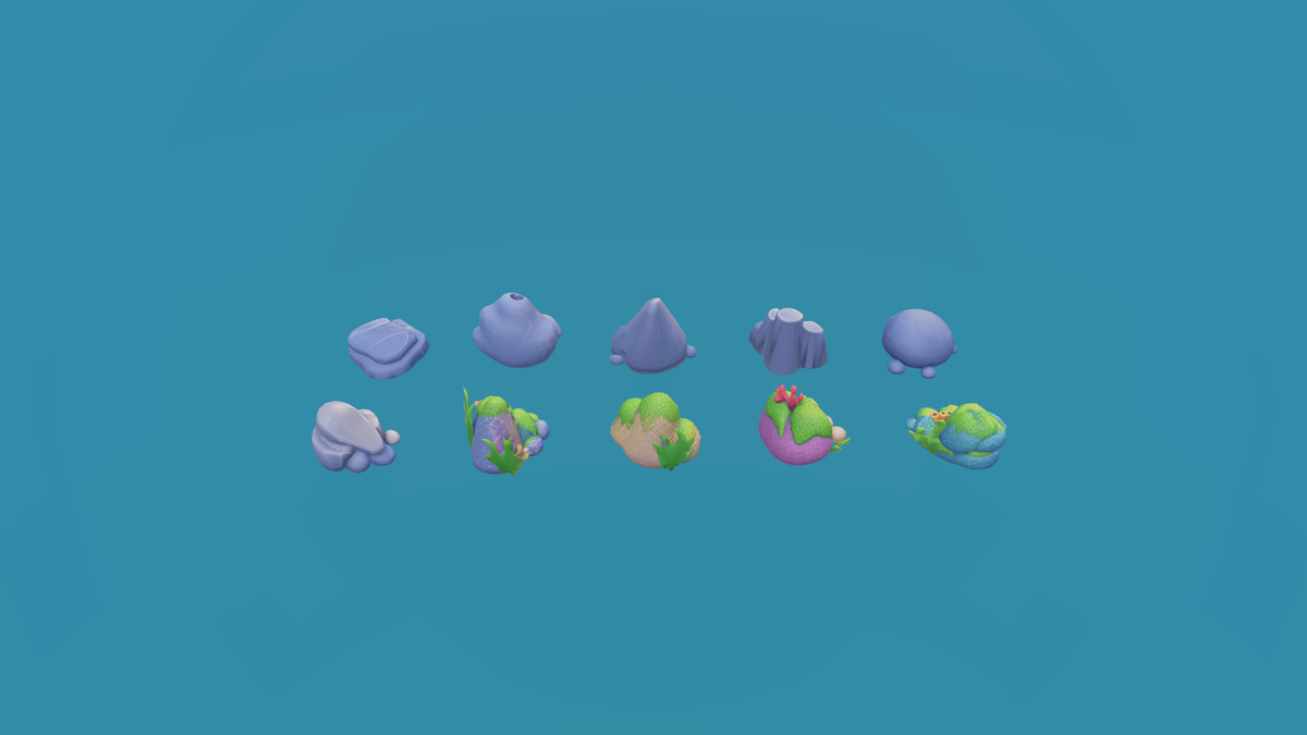 Stylized Underwater Pack — Rocks, Corals & Sea Props