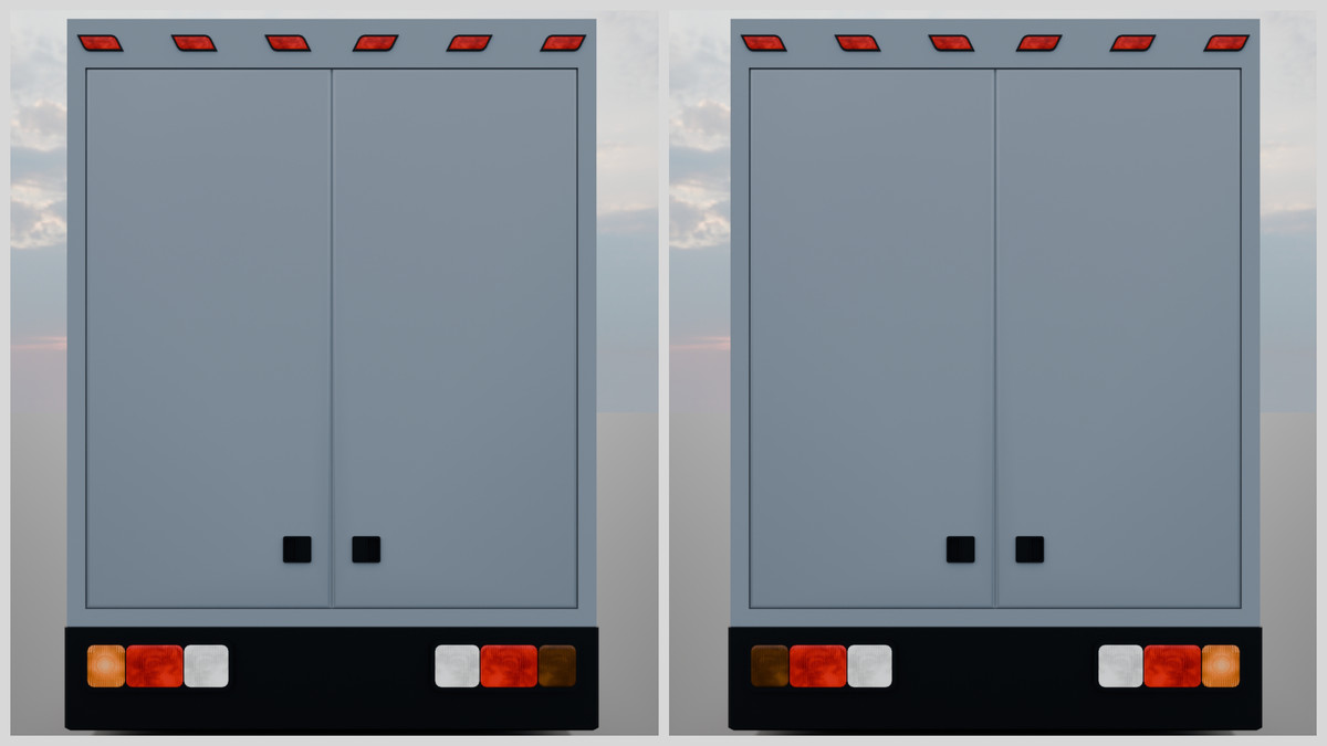 EV Semi Truck Vehicle Pack – Modular Trailer, With Interior & Openable Doors