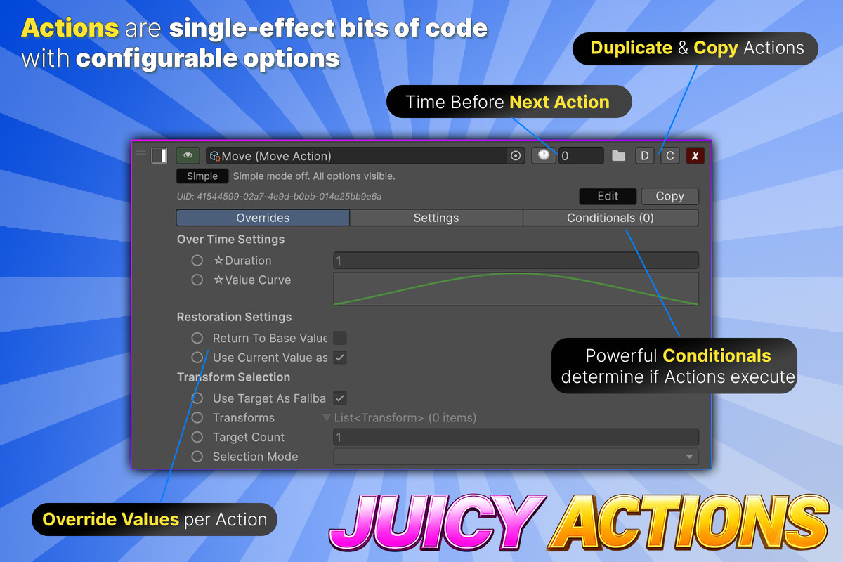 Juicy Actions - Action Based Game Feel & Logic