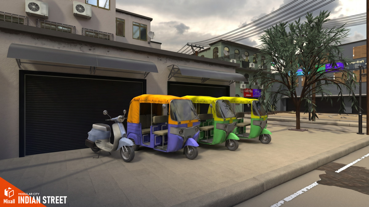 India City Kit - Modular Street Environment, People, Motorbikes