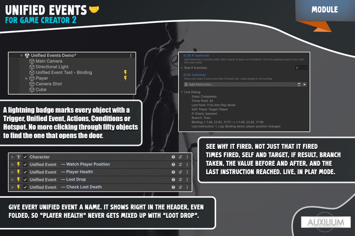 Unified Events for Game Creator 2