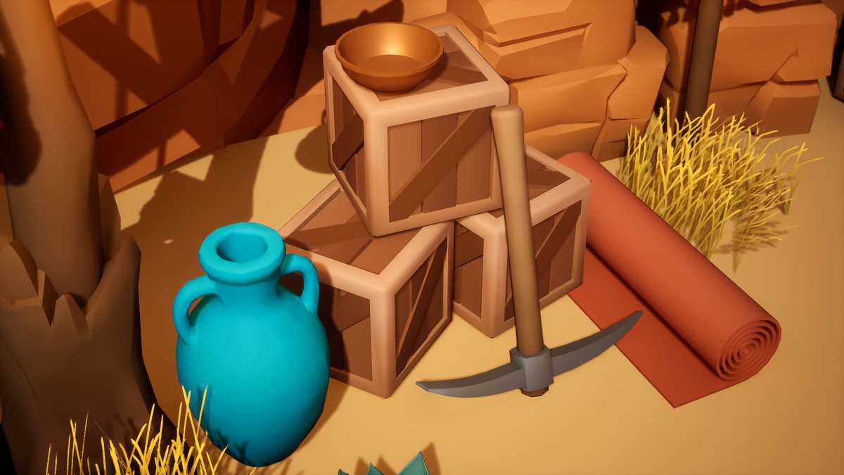 Desert Gilded Shrine - Low Poly Stylized Asset Pack