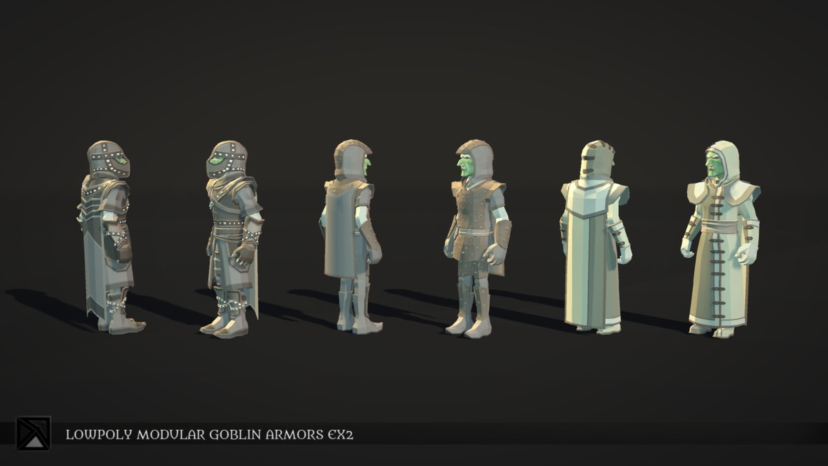 Low Poly Goblins Modular Armors Ex2 - LOWPOLY MEDIEVAL FANTASY SERIES