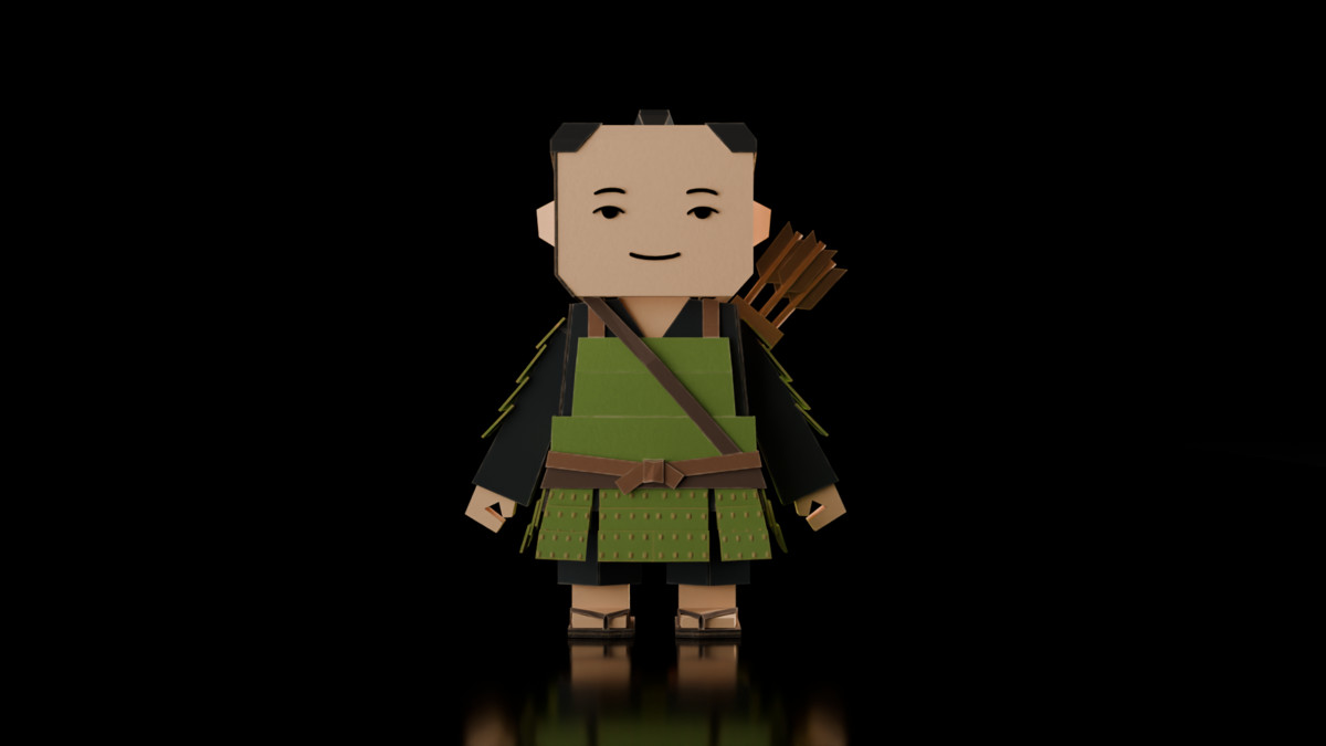 Samurai Realm : Chibi papercraft Japan feudal Asset pack