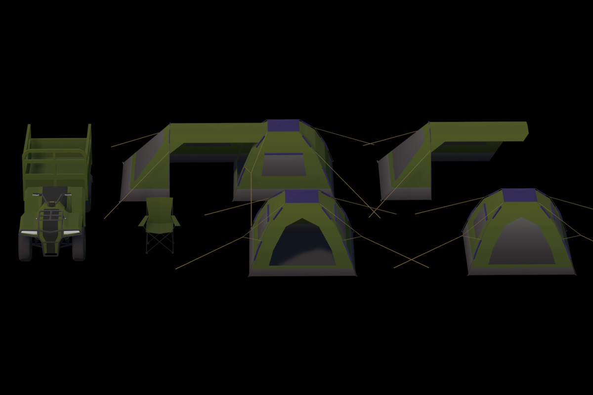 LOW POLY - Research camp (Survival Camp, Survival props, Survival, Camping)