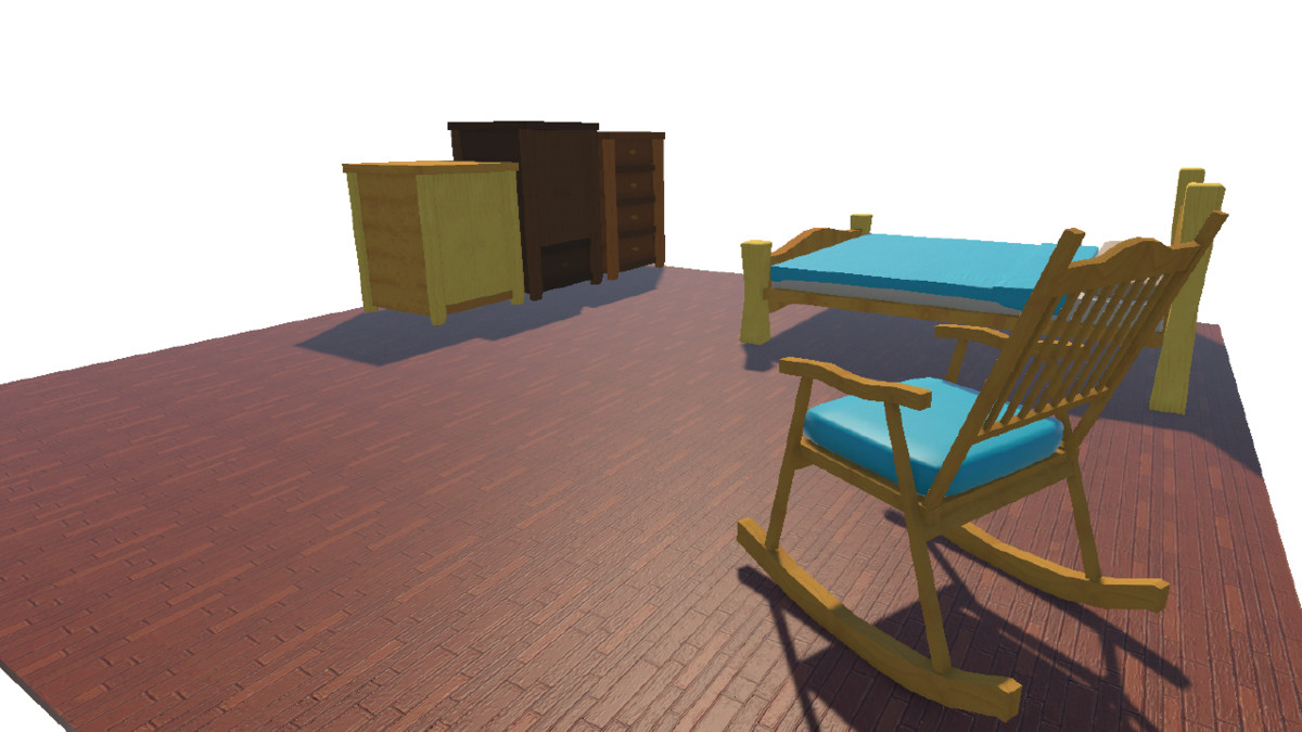 Low-Poly Furniture Kit – Stylized Wooden Set