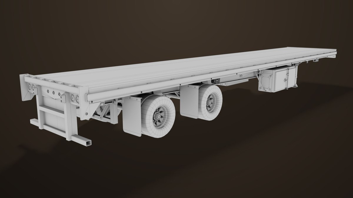 Flat Bed Trailer 05 Heavy Truck URP HDRP Textures
