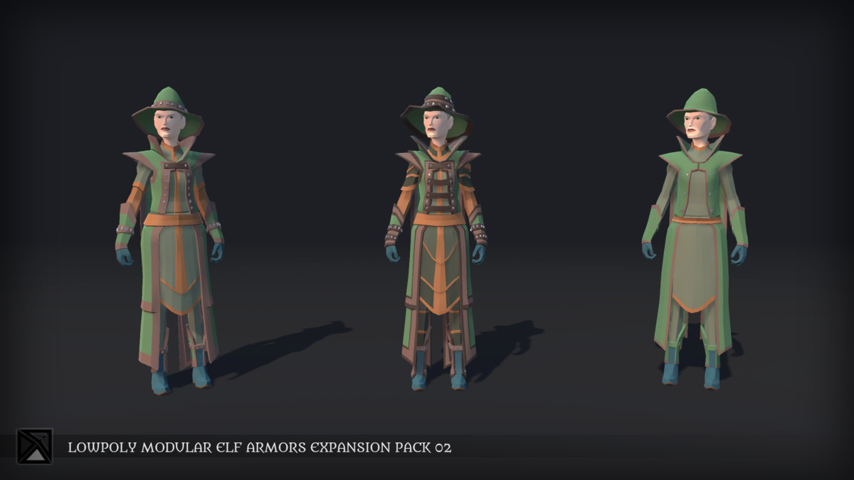 Lowpoly Elves Modular Armors Ex2 - MEDIEVAL FANTASY SERIES