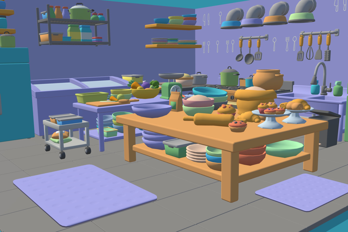 Cute Low Poly Kitchen Pack - Colorful Interior Props