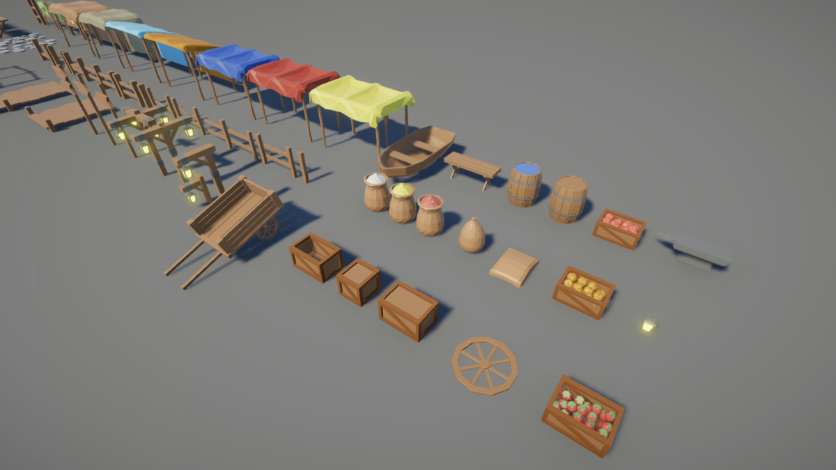 VERDANT Low Poly Modular Medieval Village