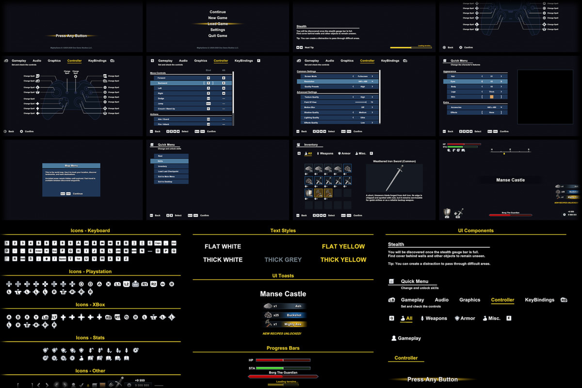 Clean Dark Fantasy GUI Pack