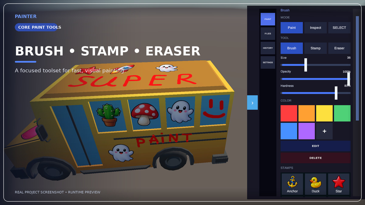 3D Texture Painter – Editor & Runtime Painting