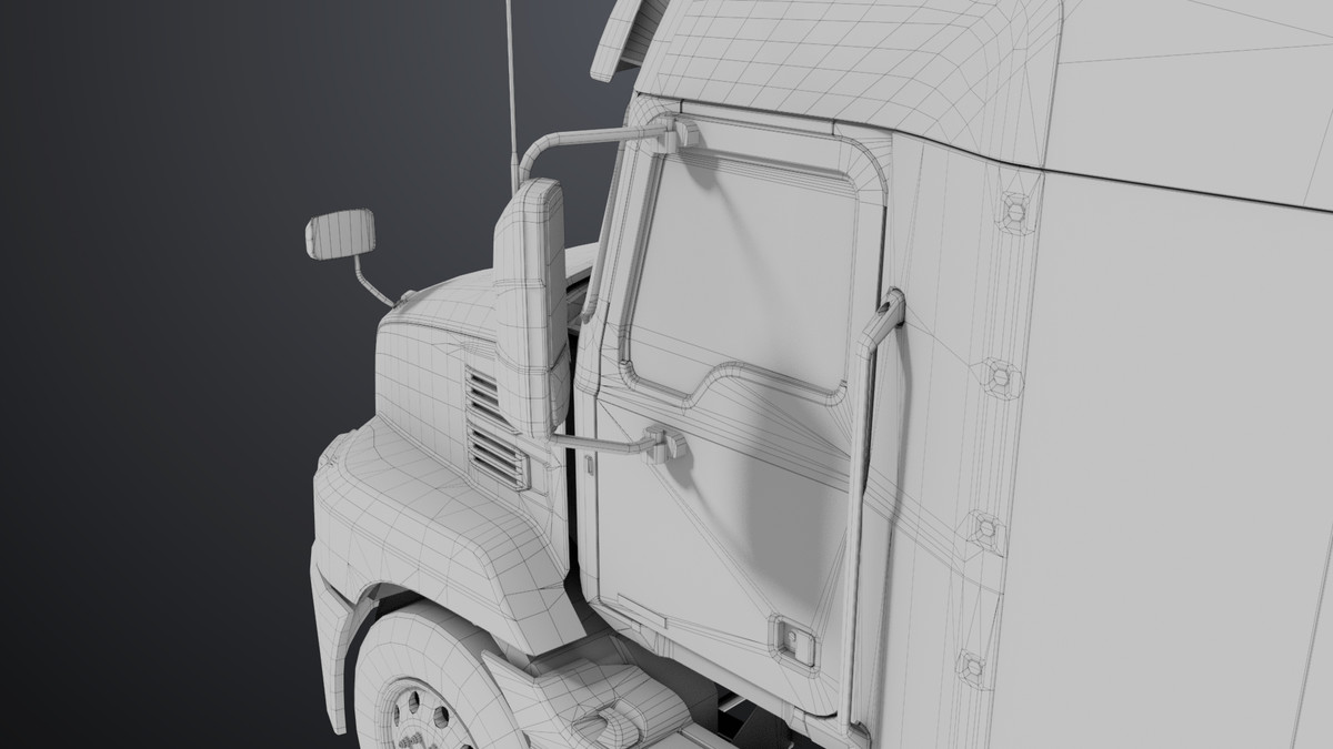 Heavy Truck Chassis 05 White Interior URP HDRP Textures