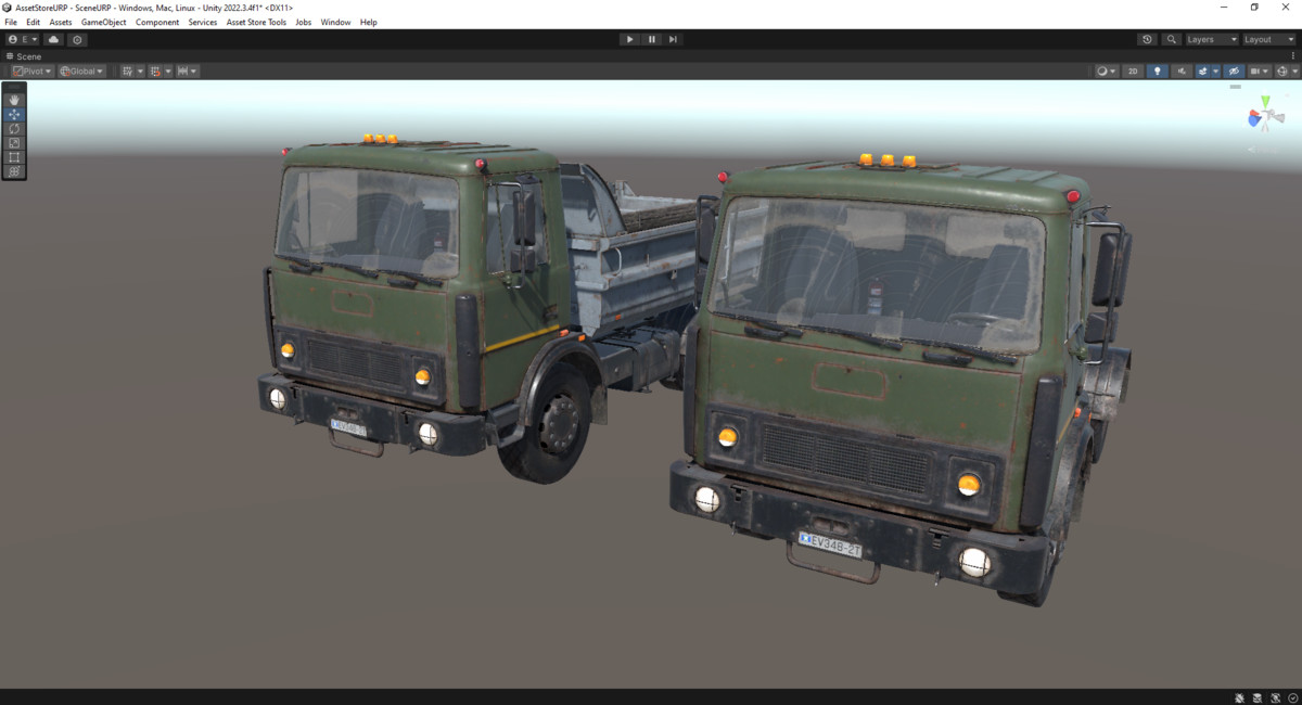 Rigged Construction Truck Vehicle