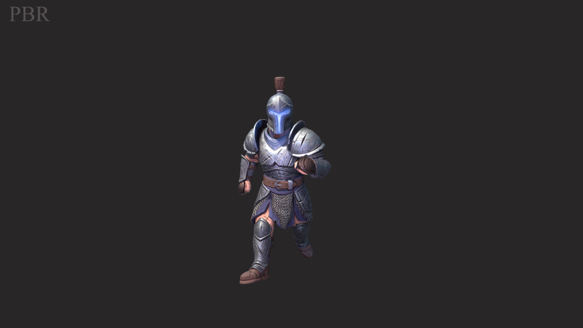 Stylized Silver Warrior - Humanoid Low Poly