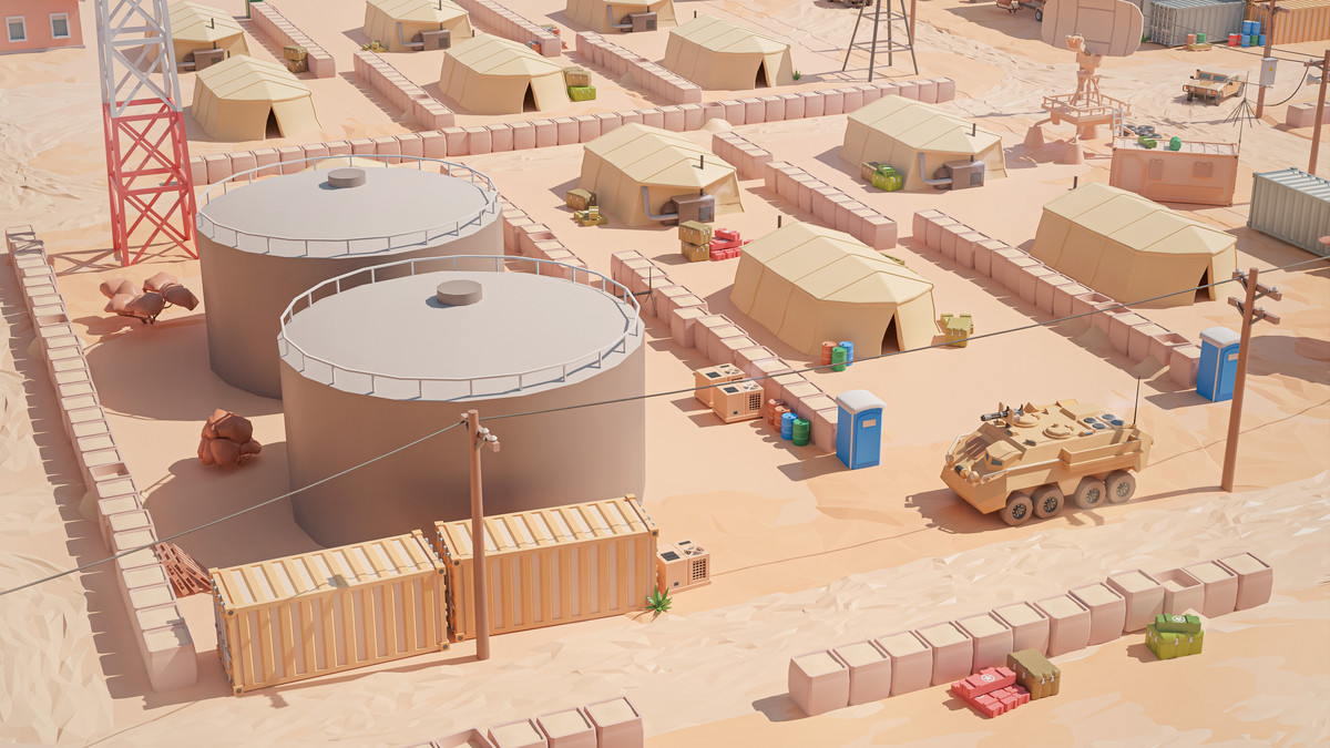 Military Desert - Low Poly 3D Models Pack