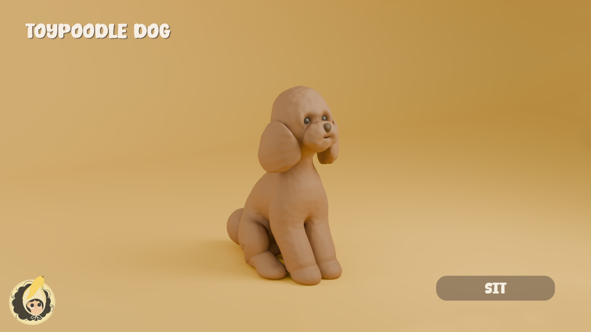 Animated Toy Poodle Dog