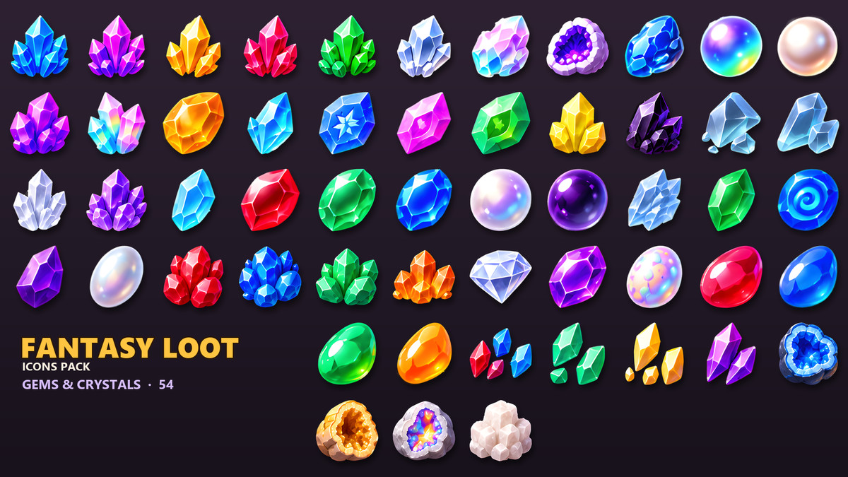 Fantasy Loot Icons - 462 RPG Items, Gems & Potions
