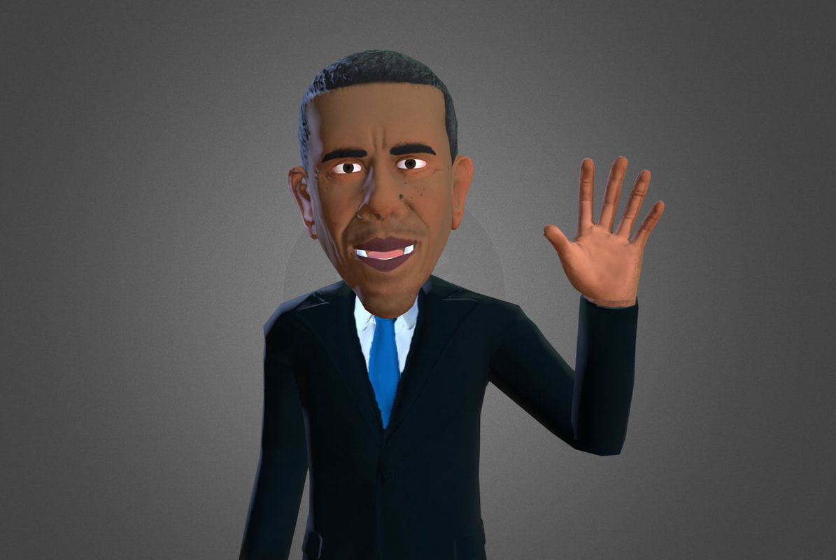 Obama 3D caricature