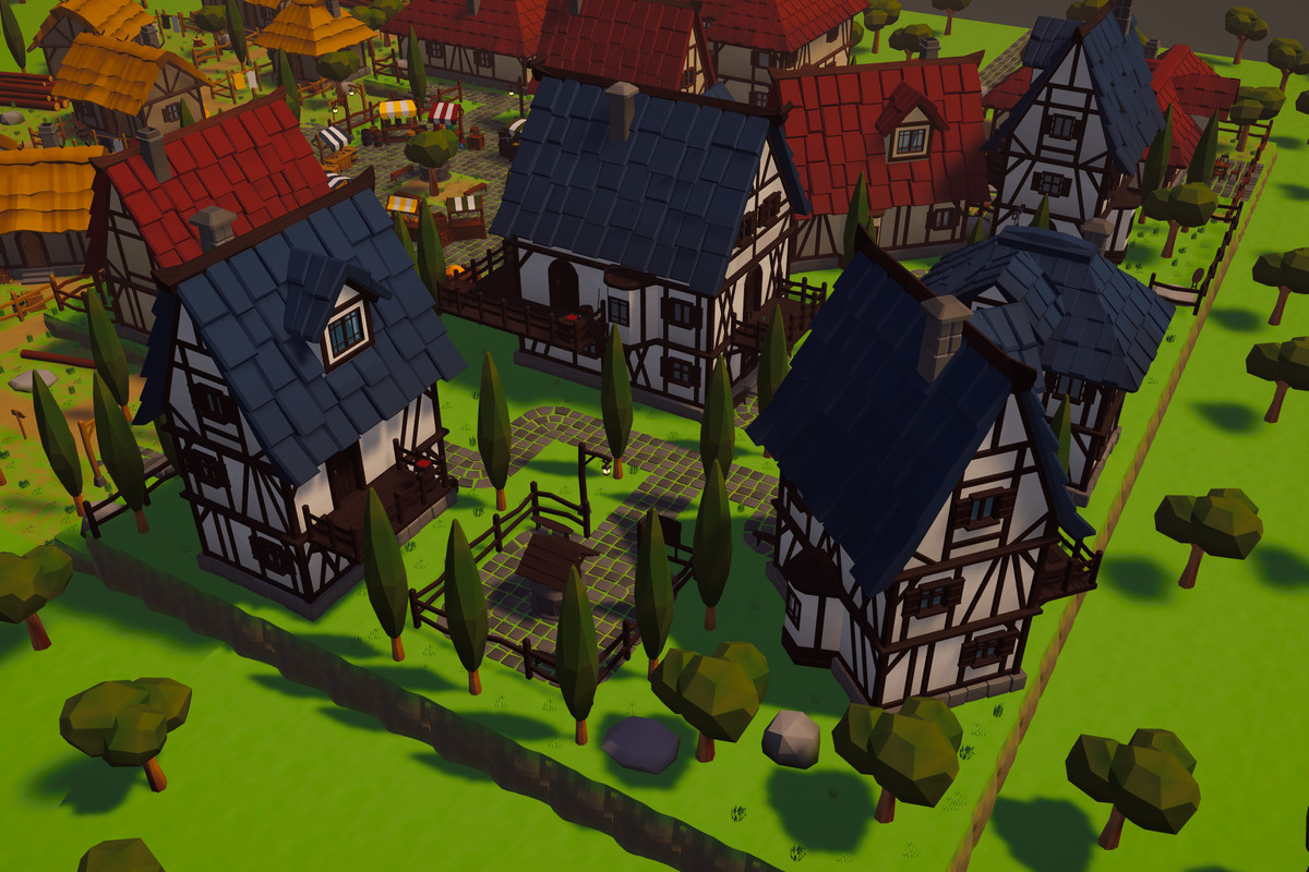 Low Poly Modular Medieval Village Constructor