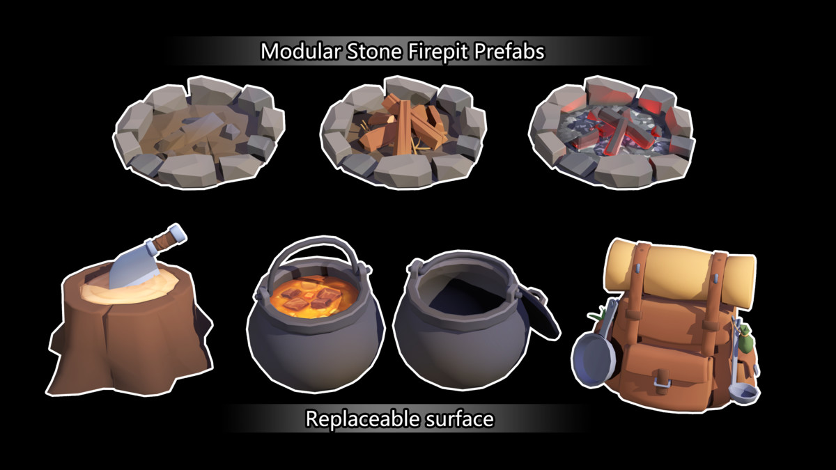 Low Poly Adventure's Cooking Camp - RPG & Survival Props