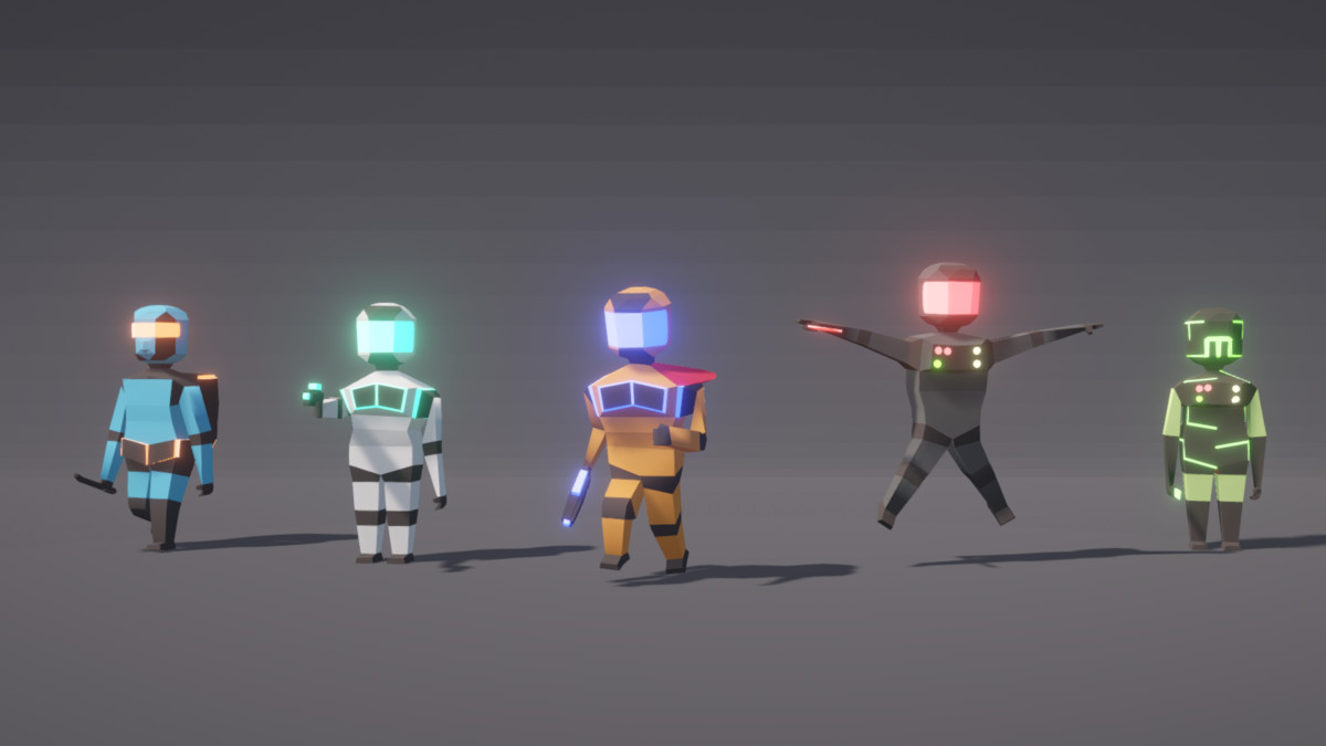 Low-Poly Sci-Fi Crew Pack