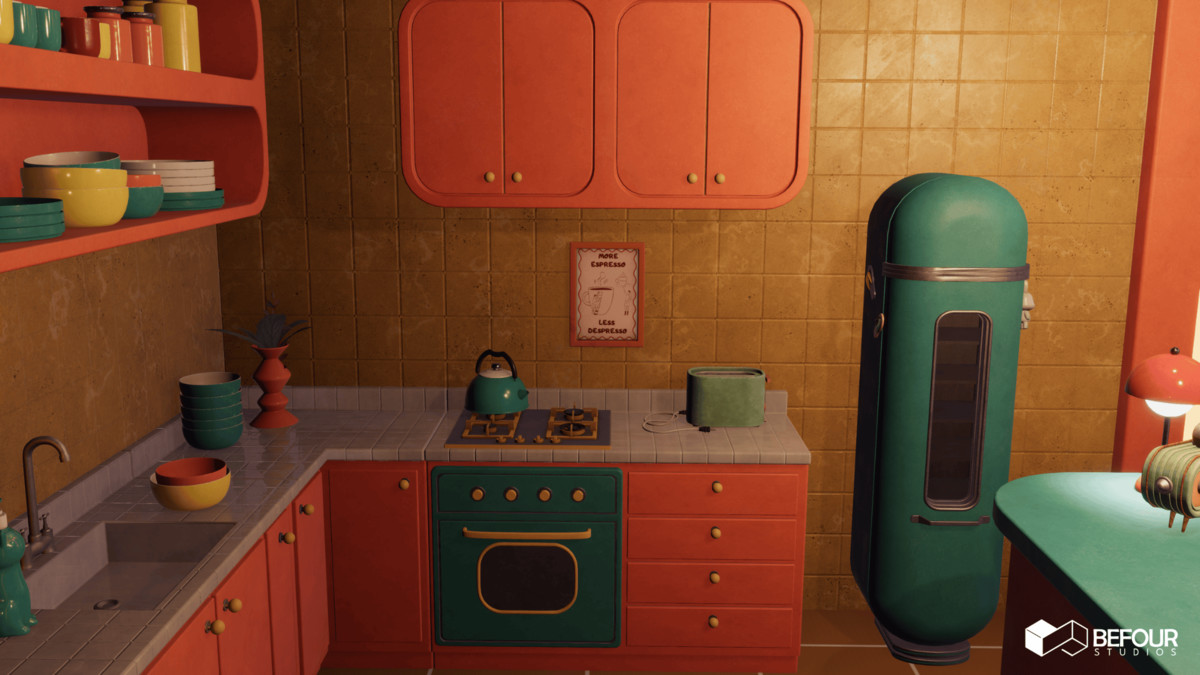 Retro Pop Art Living Space Environment