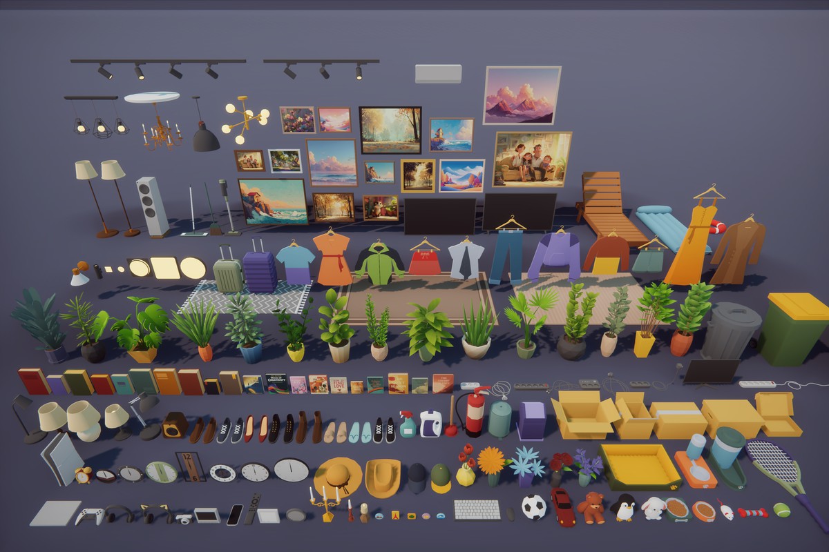 Low Poly Apartment Interior & Exterior