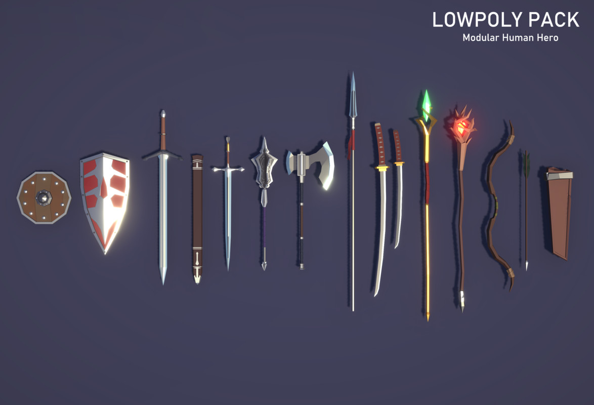 LowpolyPack_Modular Human Hero