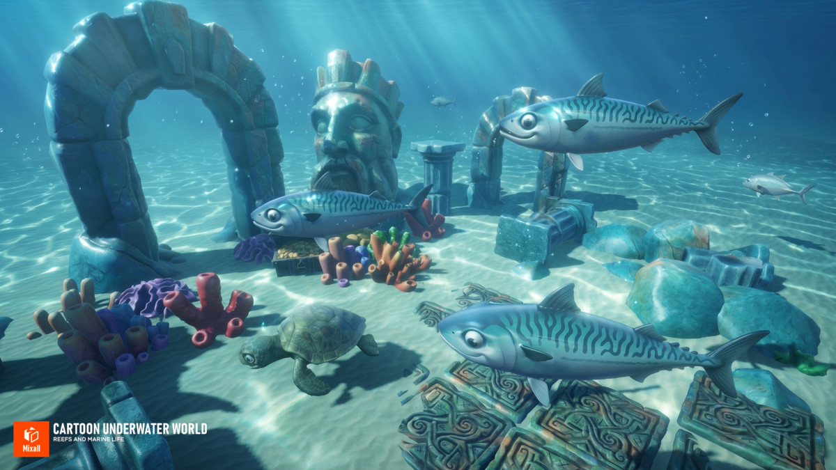 Cartoon underwater world - Reefs and Marine life