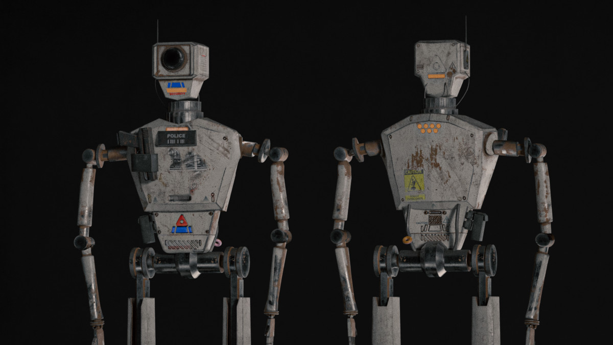 Security Robot NPC Bundle – 5 Rigged Game-Ready Characters