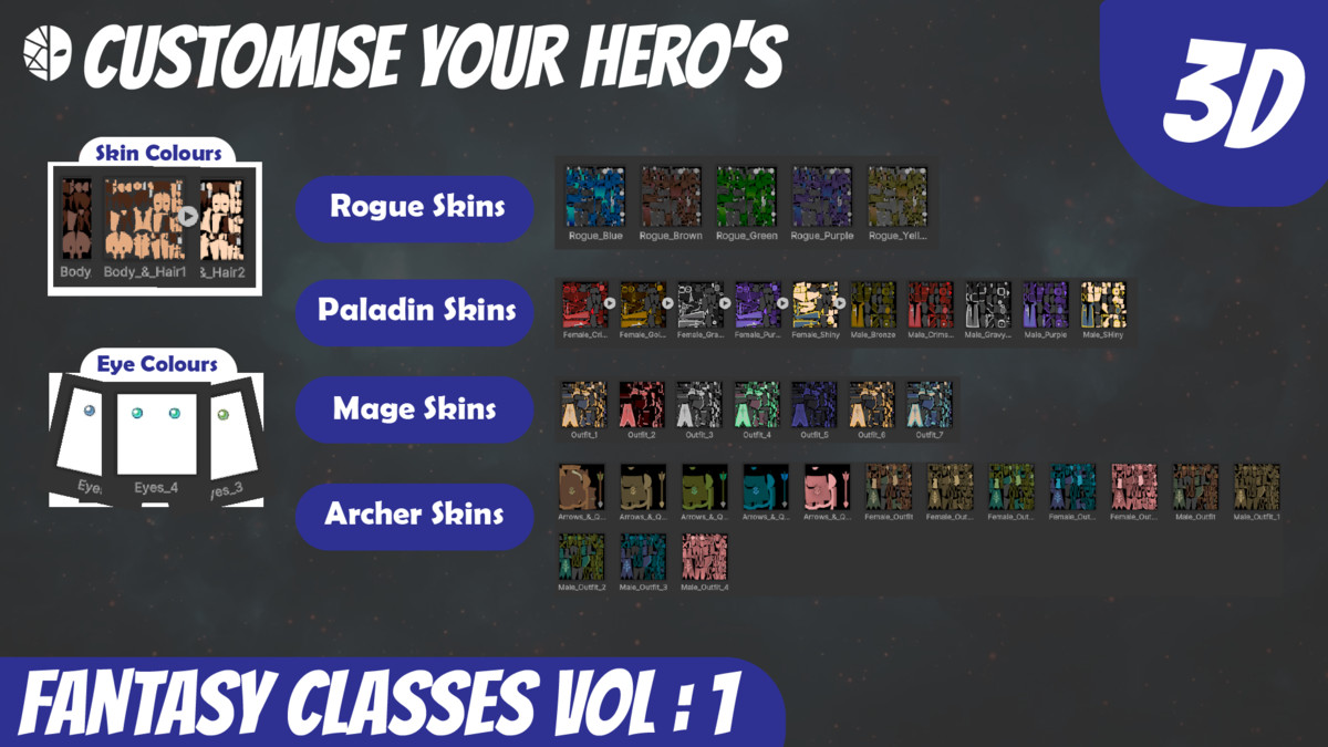Stylised Fantasy Hero Classes Vol-1