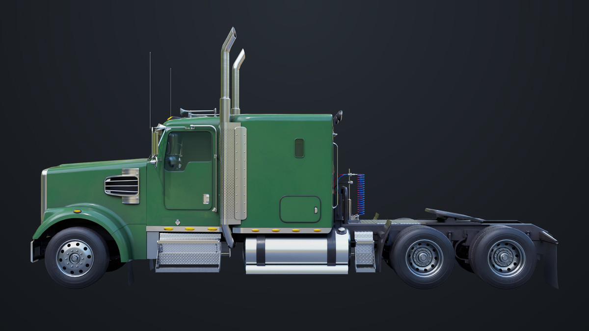 Heavy Truck Chassis 07 Green URP HDRP Textures