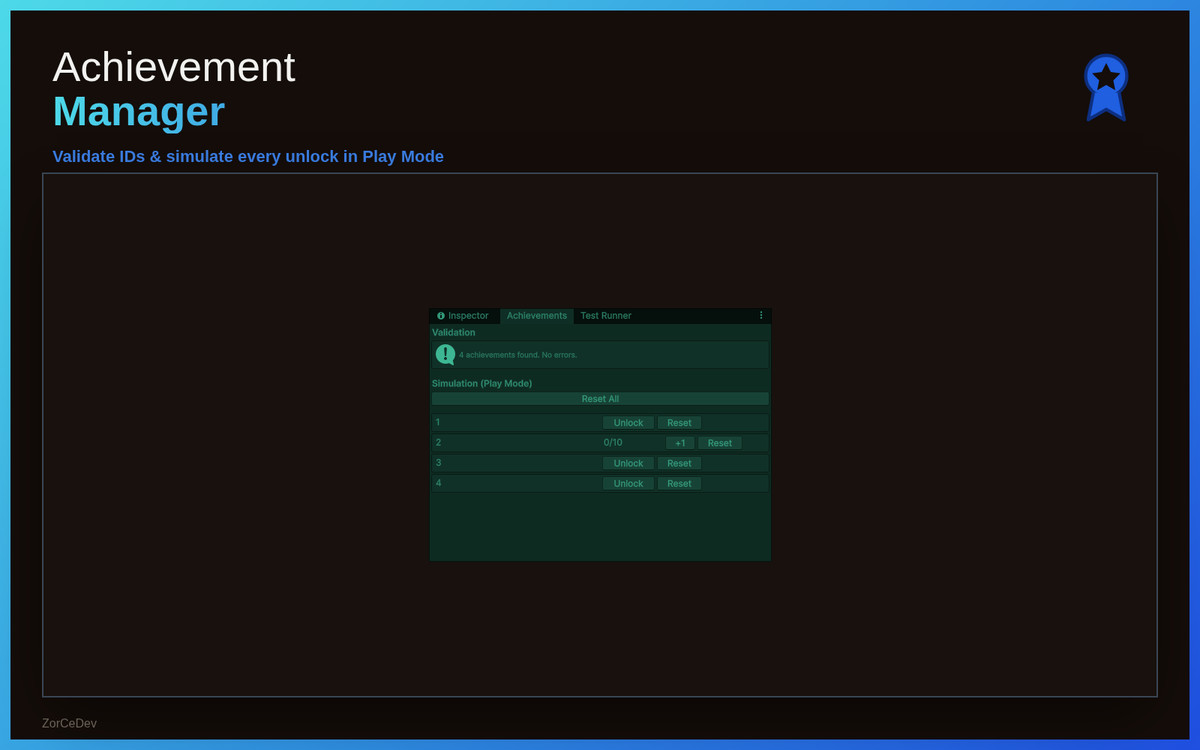 Achievement System - ZorCeDev