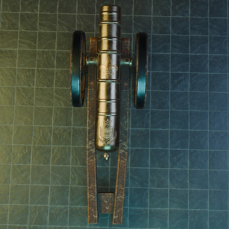 Historical Field Cannon Game Ready with LODs & PBR Textures